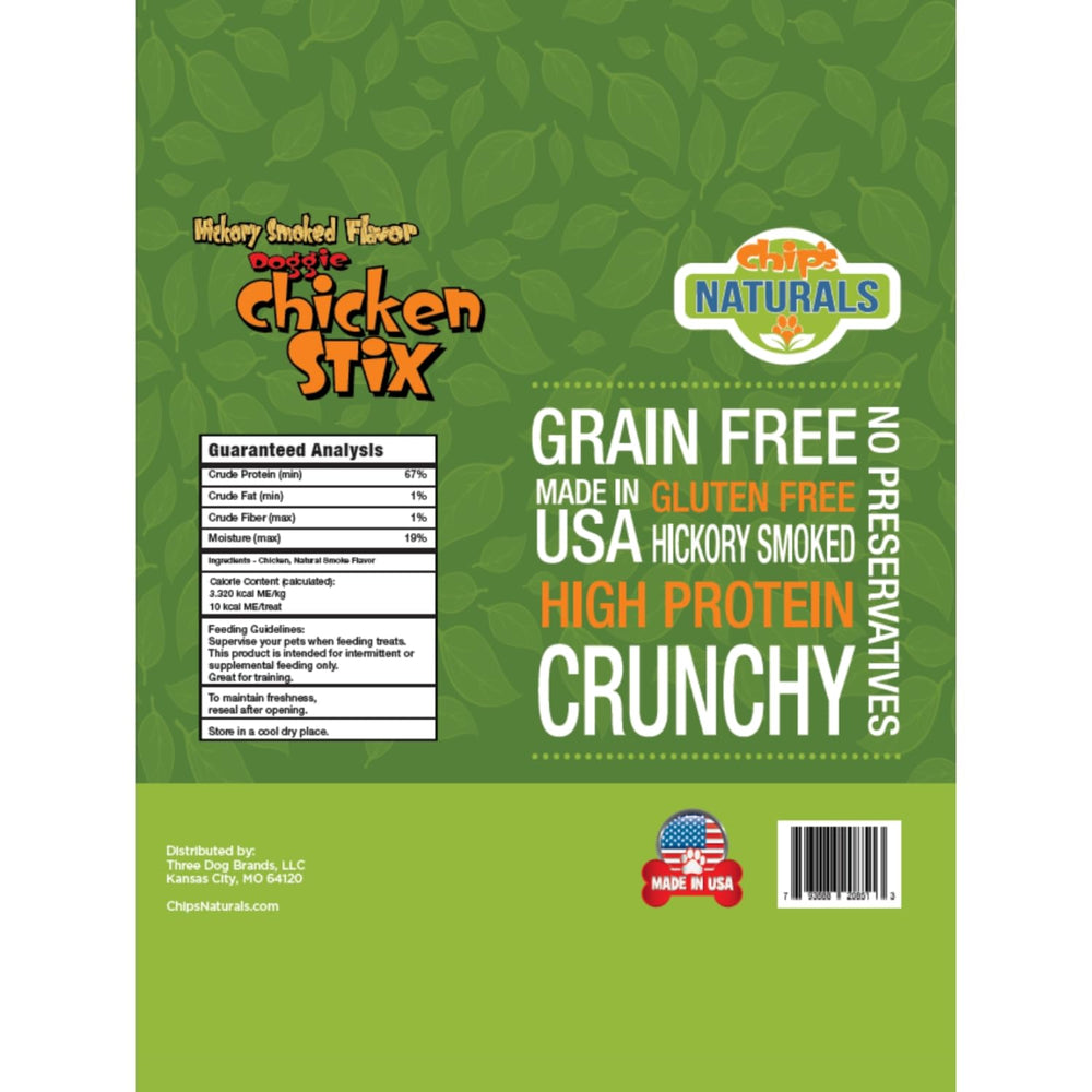 Chip's Naturals Doggie Chicken Stix crunch for easy portioning and treats