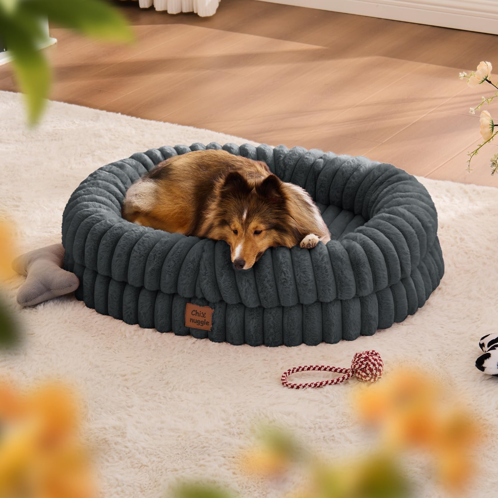 ChiXnuggle orthopedic egg crate base supports joints with breathable cushioning.