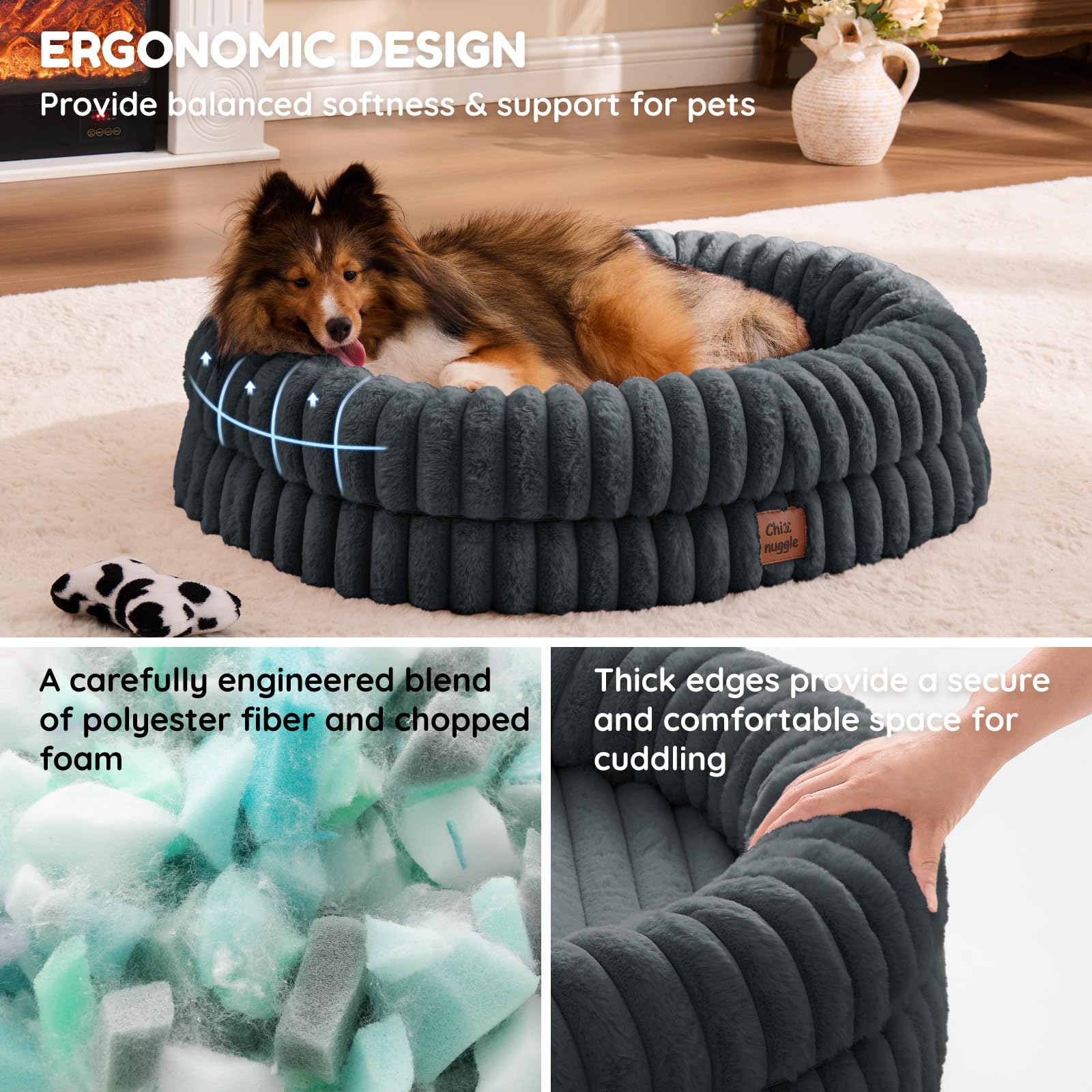 ChiXnuggle water-resistant removable cover protects foam and cleans easily.