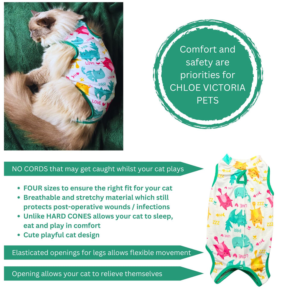 Chloe Victoria Pets litter-ready recovery suit supports quick bathroom breaks.