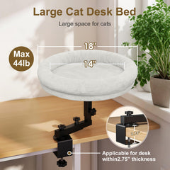 Chloraeon cat desk bed adjustable shelf for ideal positioning.
