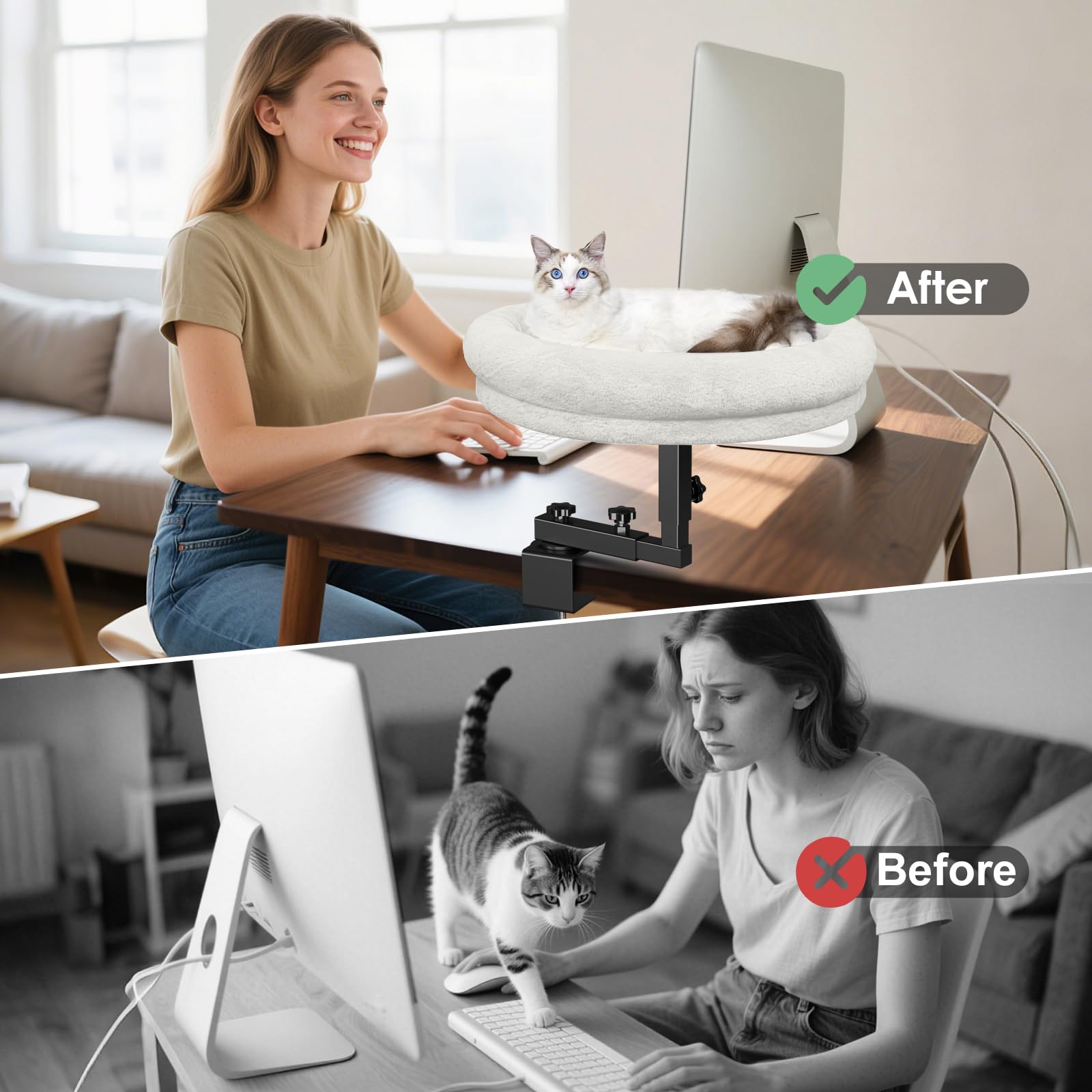 Chloraeon reinforced metal frame provides strong, secure desk mounting.