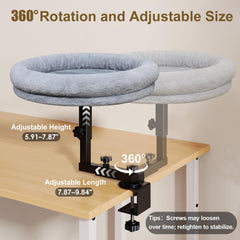 Chloraeon large-cat desk bed featuring 18-inch design for extra space.