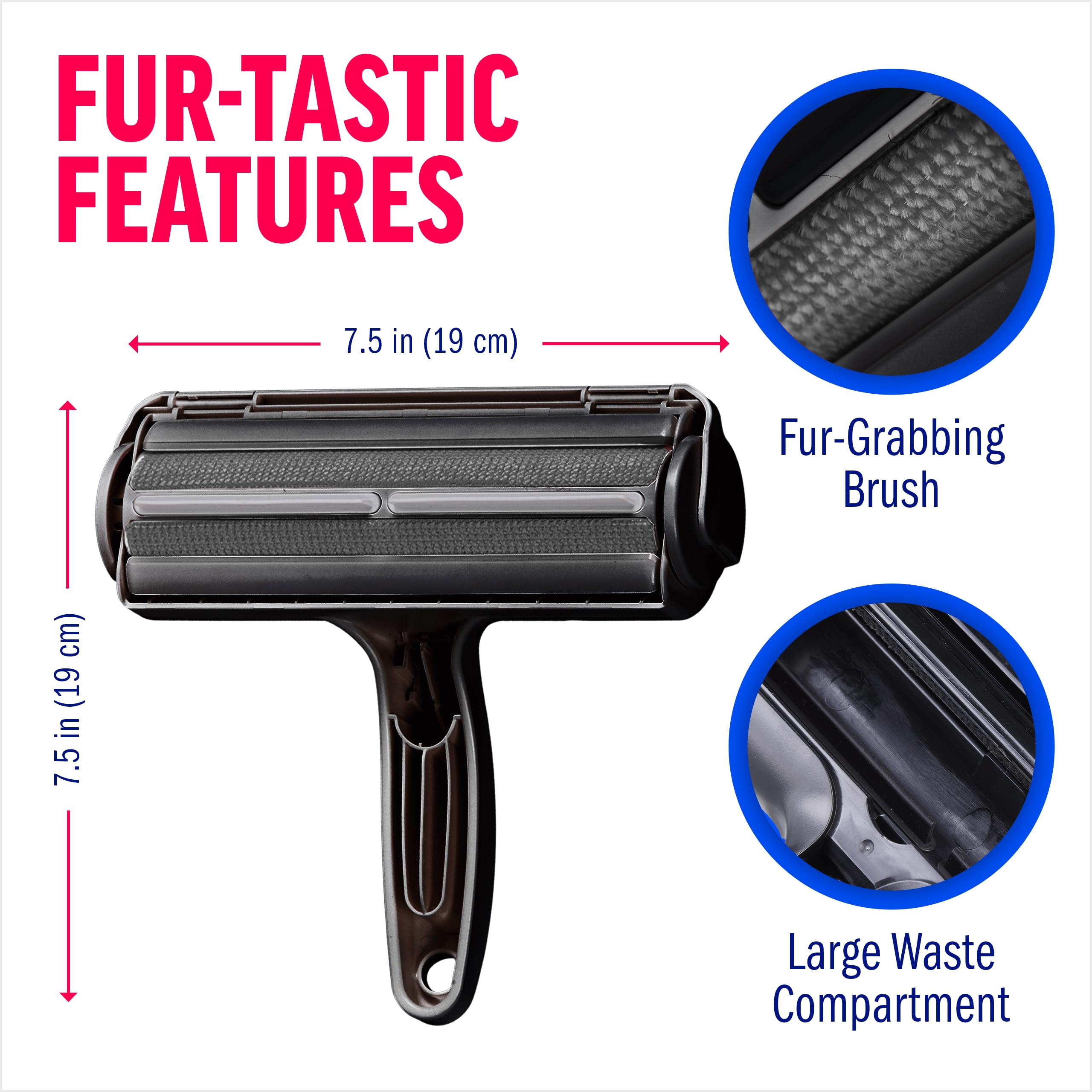 ChomChom Roller close-up fur capture shows effective hair removal.