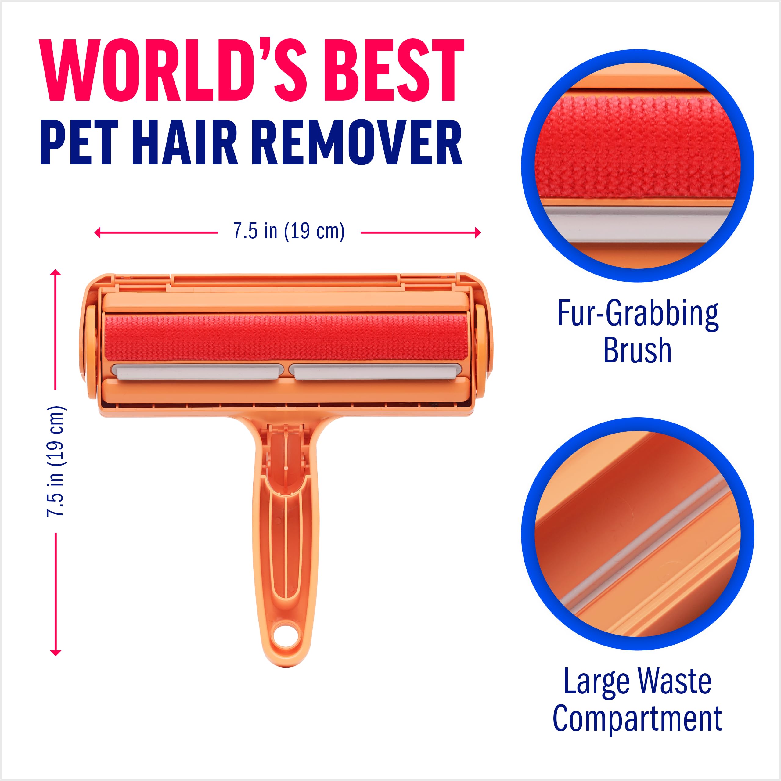 ChomChom Roller easy peeling for fast cleaning of collected fur.