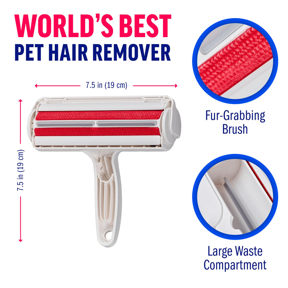 ChomChom Roller on a chair demonstrates efficient fur removal
