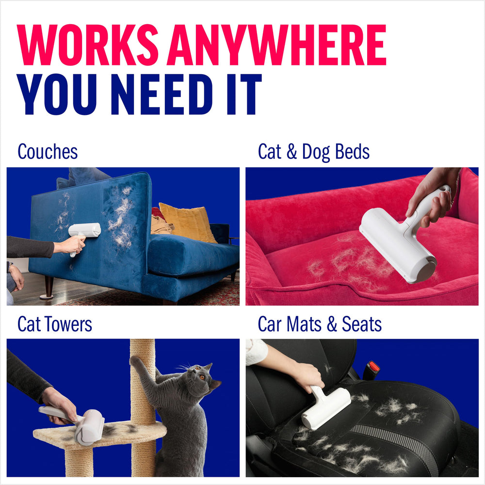 ChomChom Rollers release button ready to empty collected fur