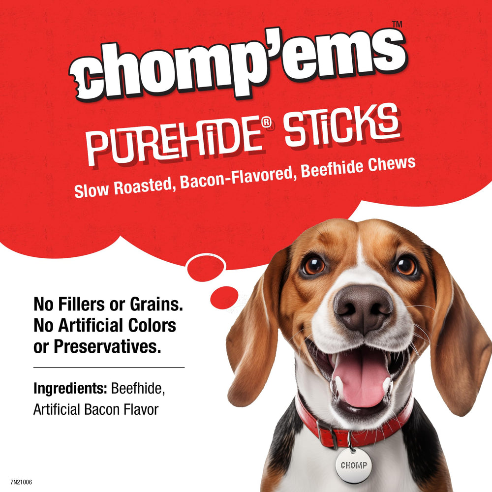 CHOMP EMS Purehide sticks in bag and sticks for reference and storage.