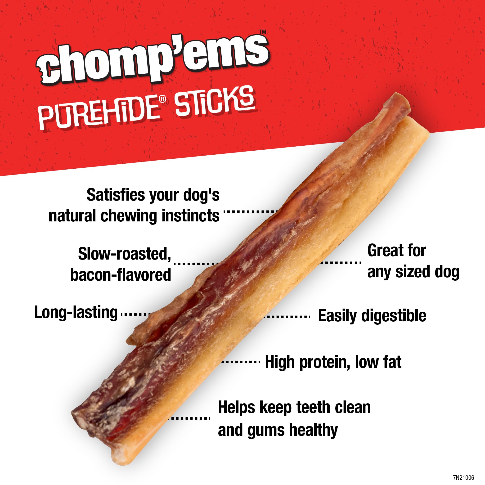 CHOMP EMS Purehide chew texture close-up for durable chewing.
