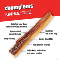 CHOMP EMS Purehide chew texture close-up for durable chewing.
