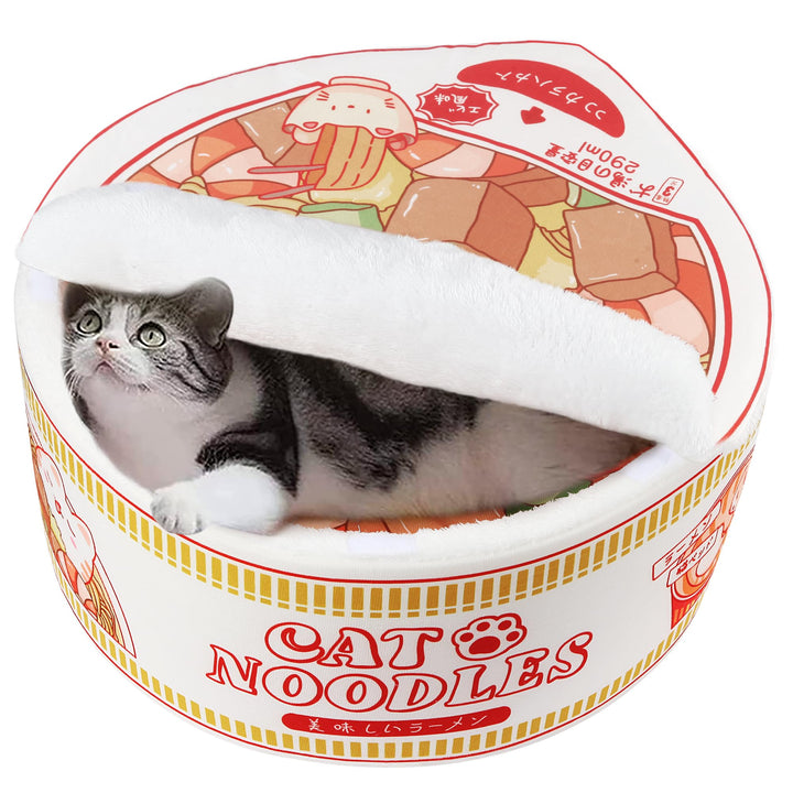 Chongxing Ramen Noodle Bed outer view with plush faux fur for cozy naps.
