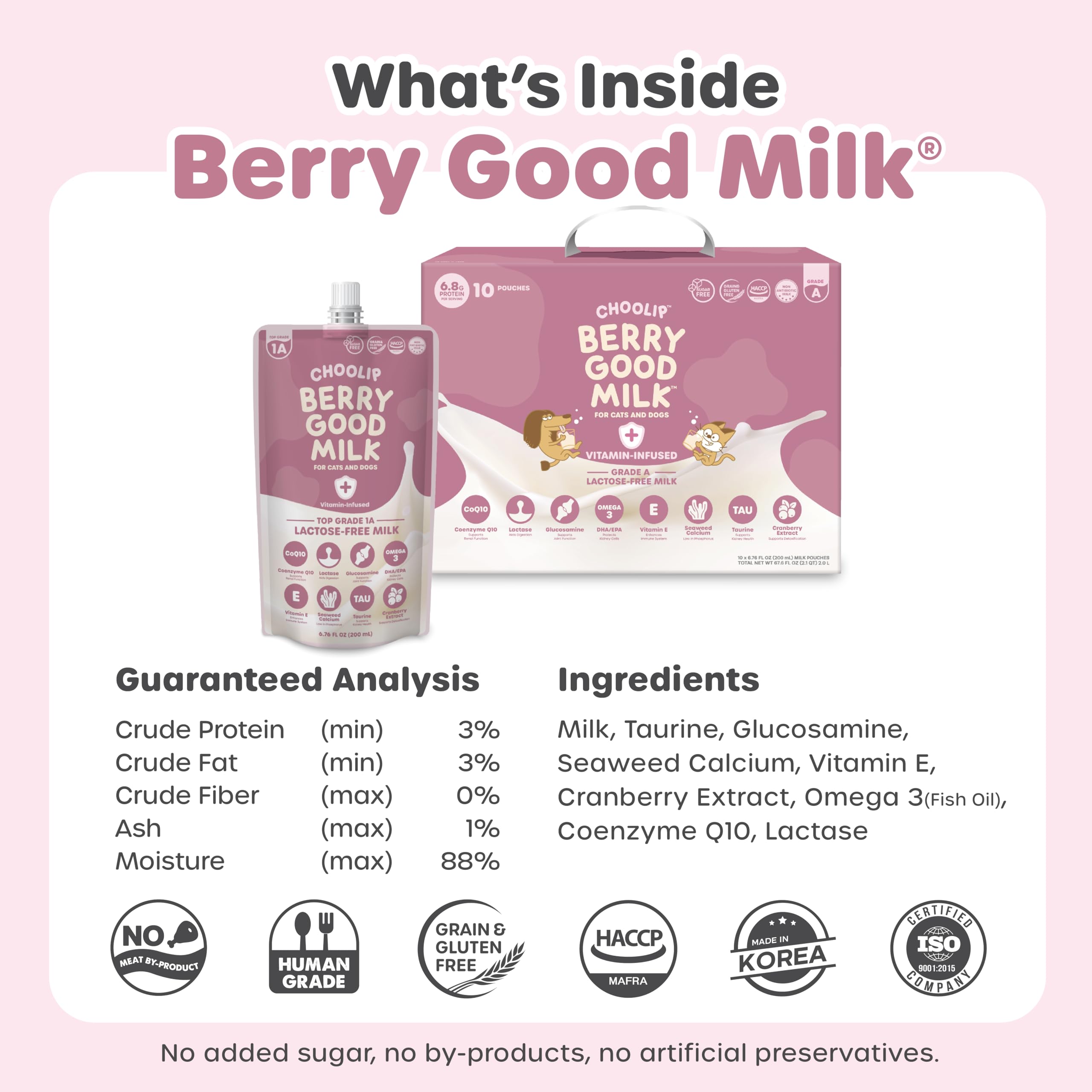 Cat and dog mealtime moment with Choolip Berry Good Milk.