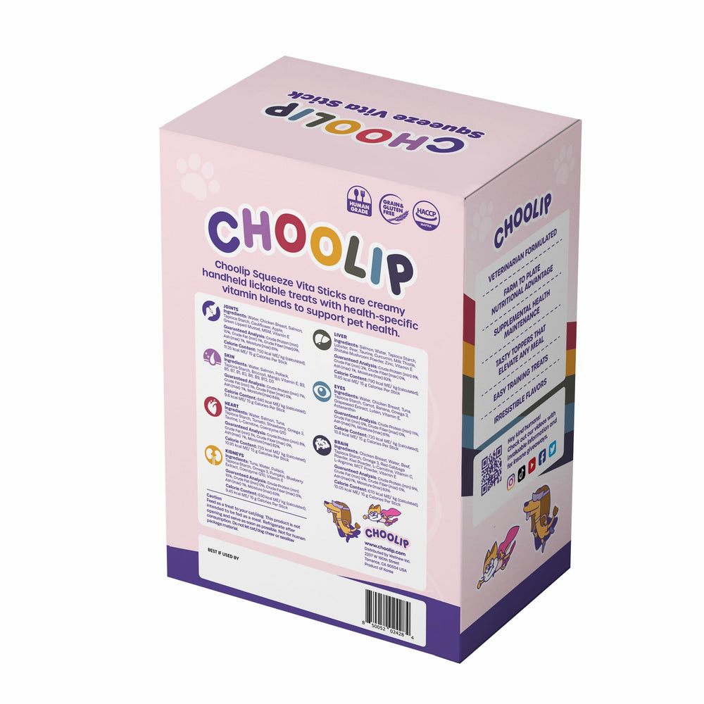 Choolip Squeeze Vita Stick box opened to reveal seven pouches.