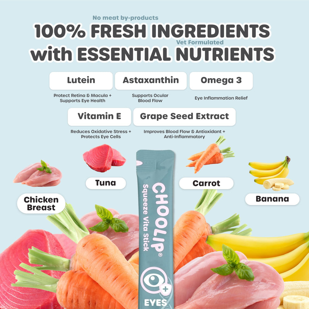 Choolip Squeeze Vita Stick chicken-tuna puree for eye health pets