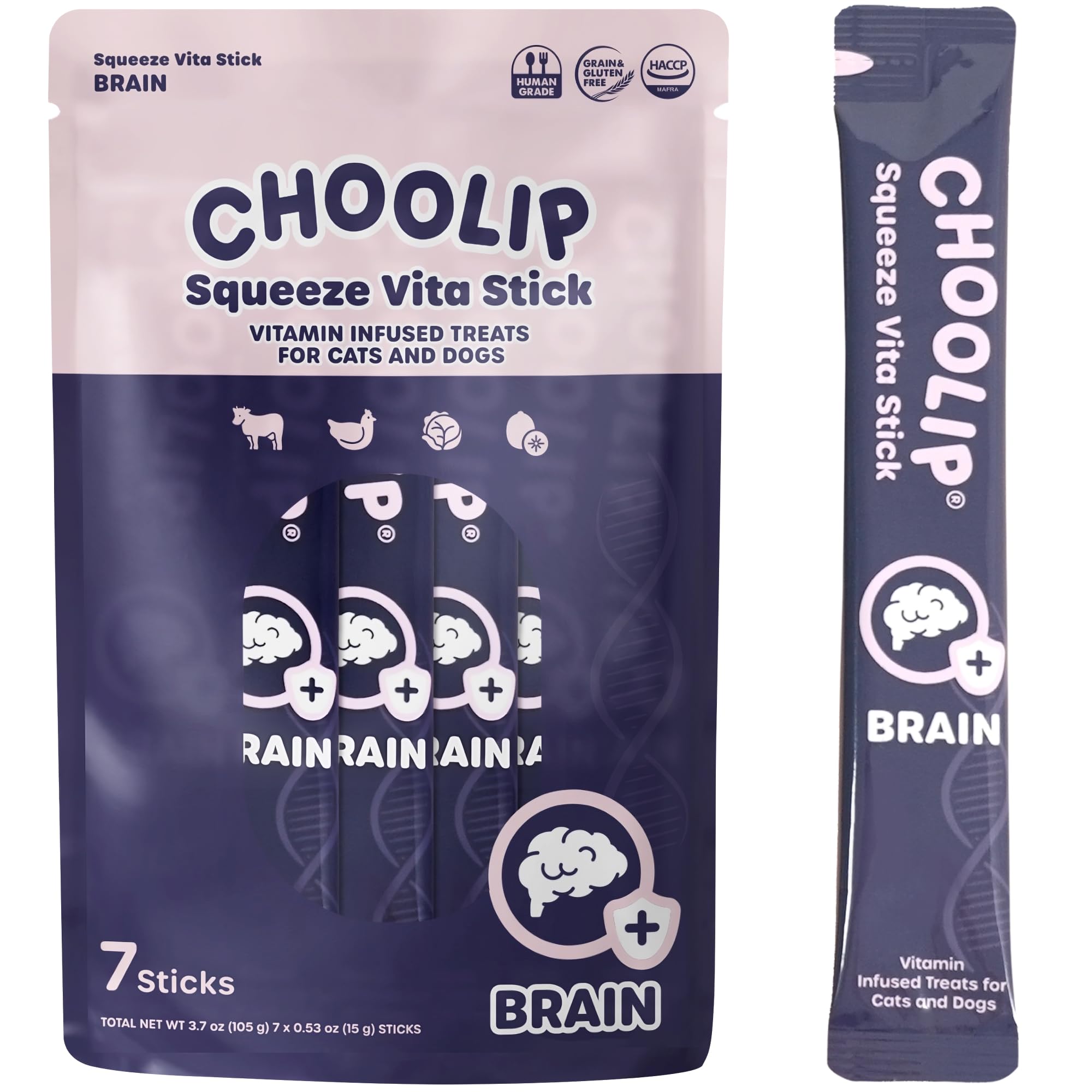 Choolip Squeeze Vita Stick creamy puree texture enhances palatability for pets.