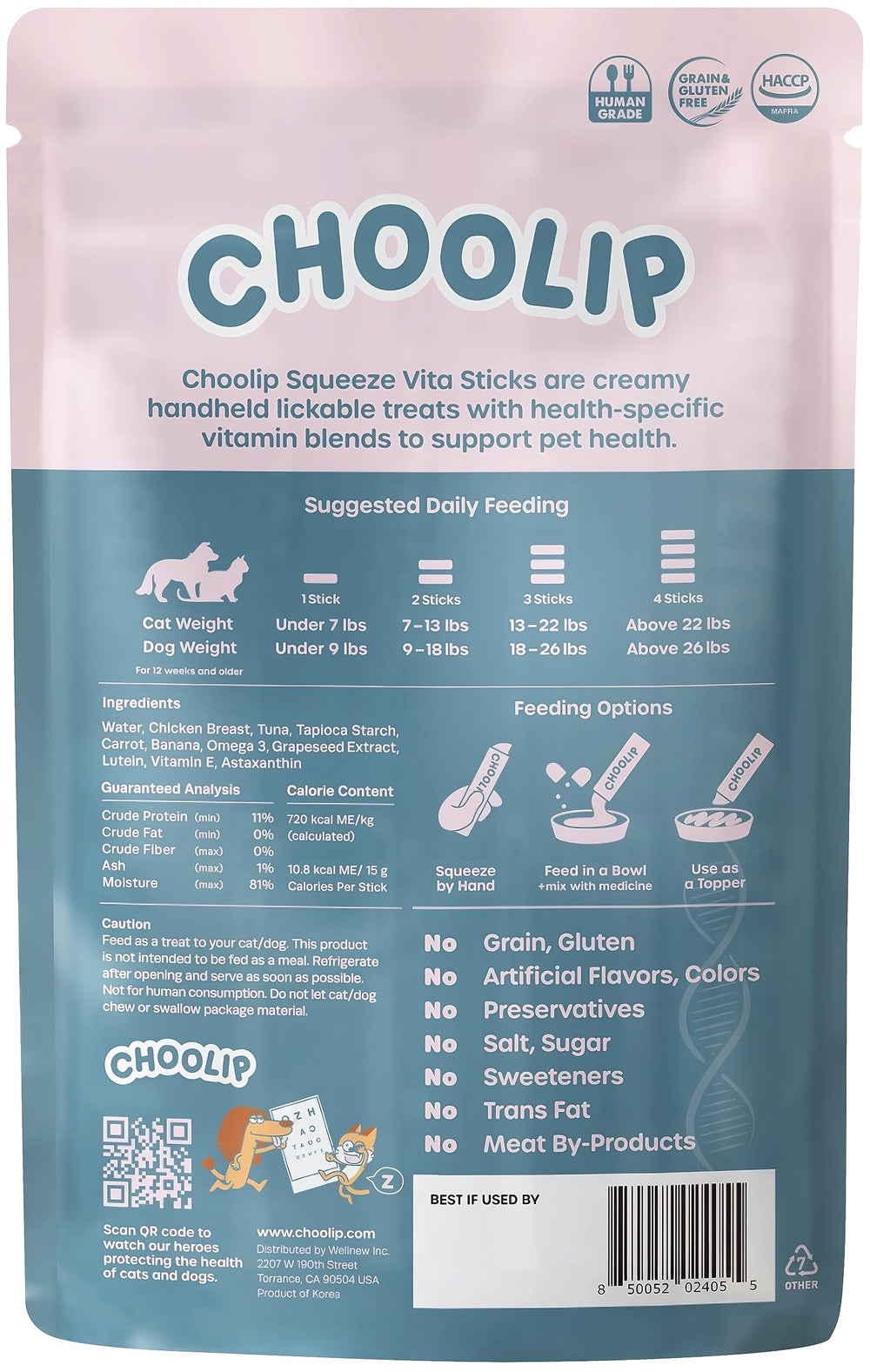 Choolip Squeeze Vita Stick daily-eye hydration aid for pets