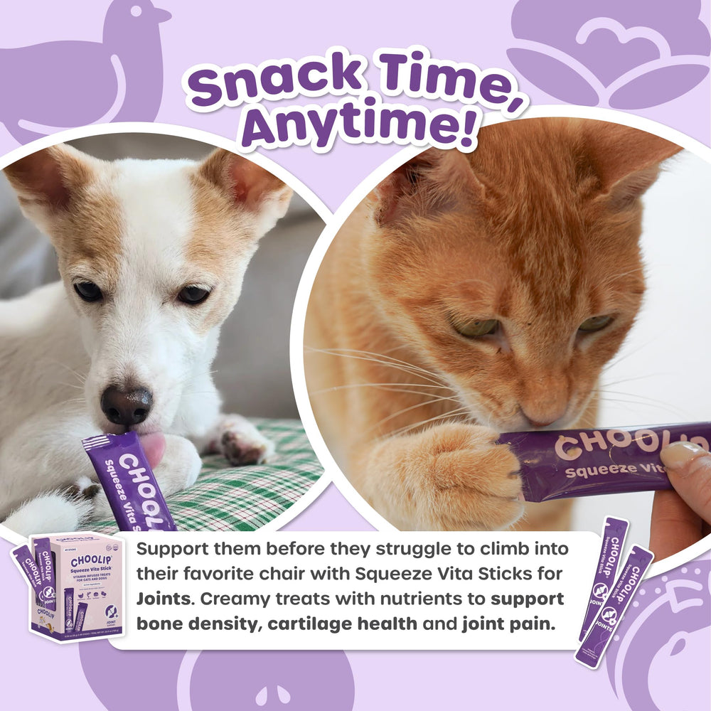 Choolip Squeeze Vita Stick grain-free and gluten-free formula, no artificial additives.