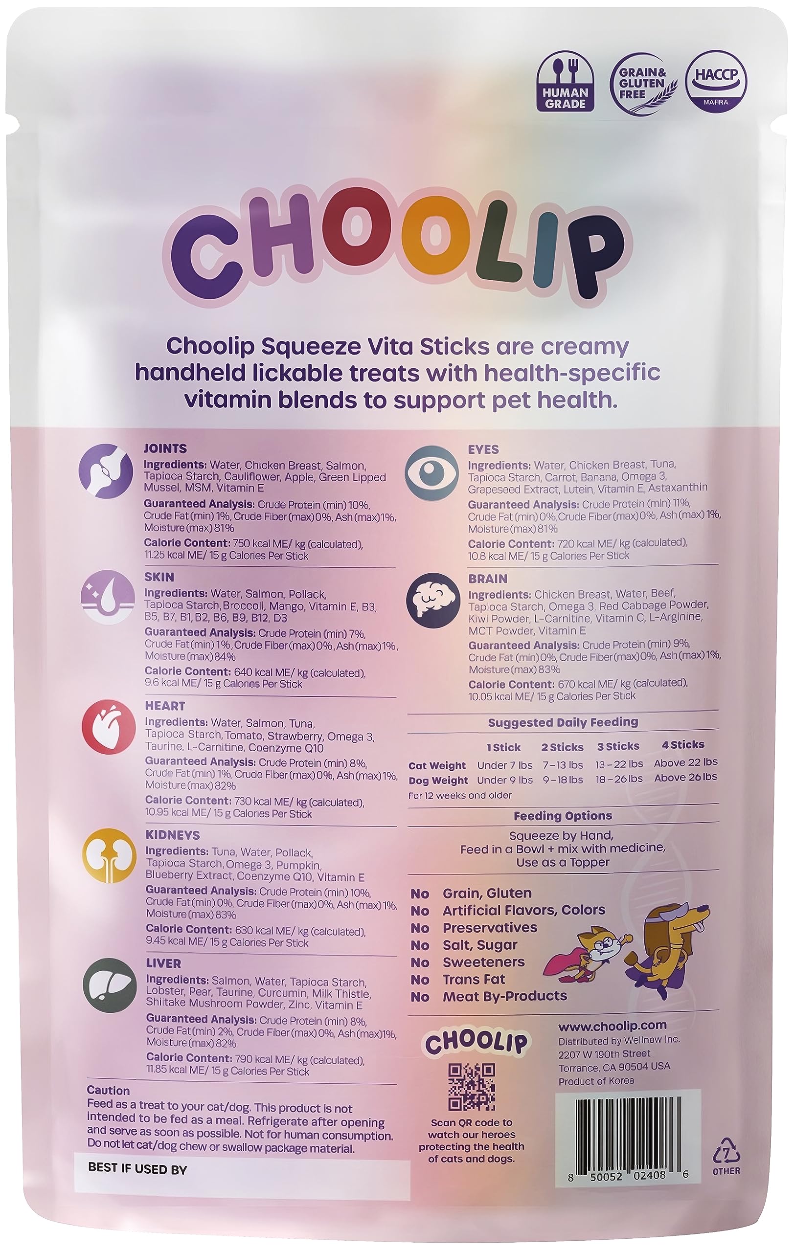 Choolip Squeeze Vita Stick kidney liver formula aids balanced wellness