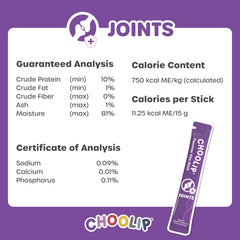 Choolip Squeeze Vita Stick MSM and Green-Lipped Mussel, natural joint care ingredients.
