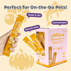 Choolip Squeeze Vita Stick pumpkin and blueberry ingredients highlight
