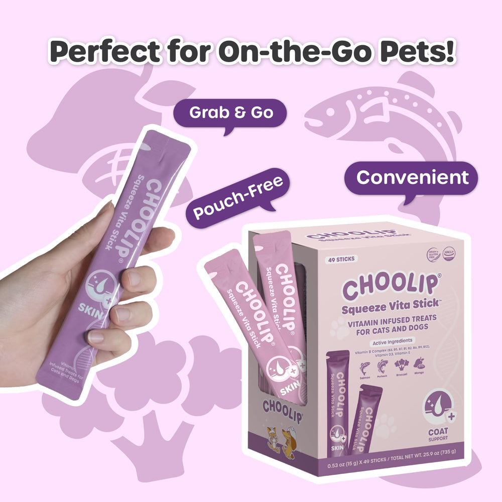 Choolip Squeeze Vita Stick real-salmon puree close-up highlights omega-3 benefits