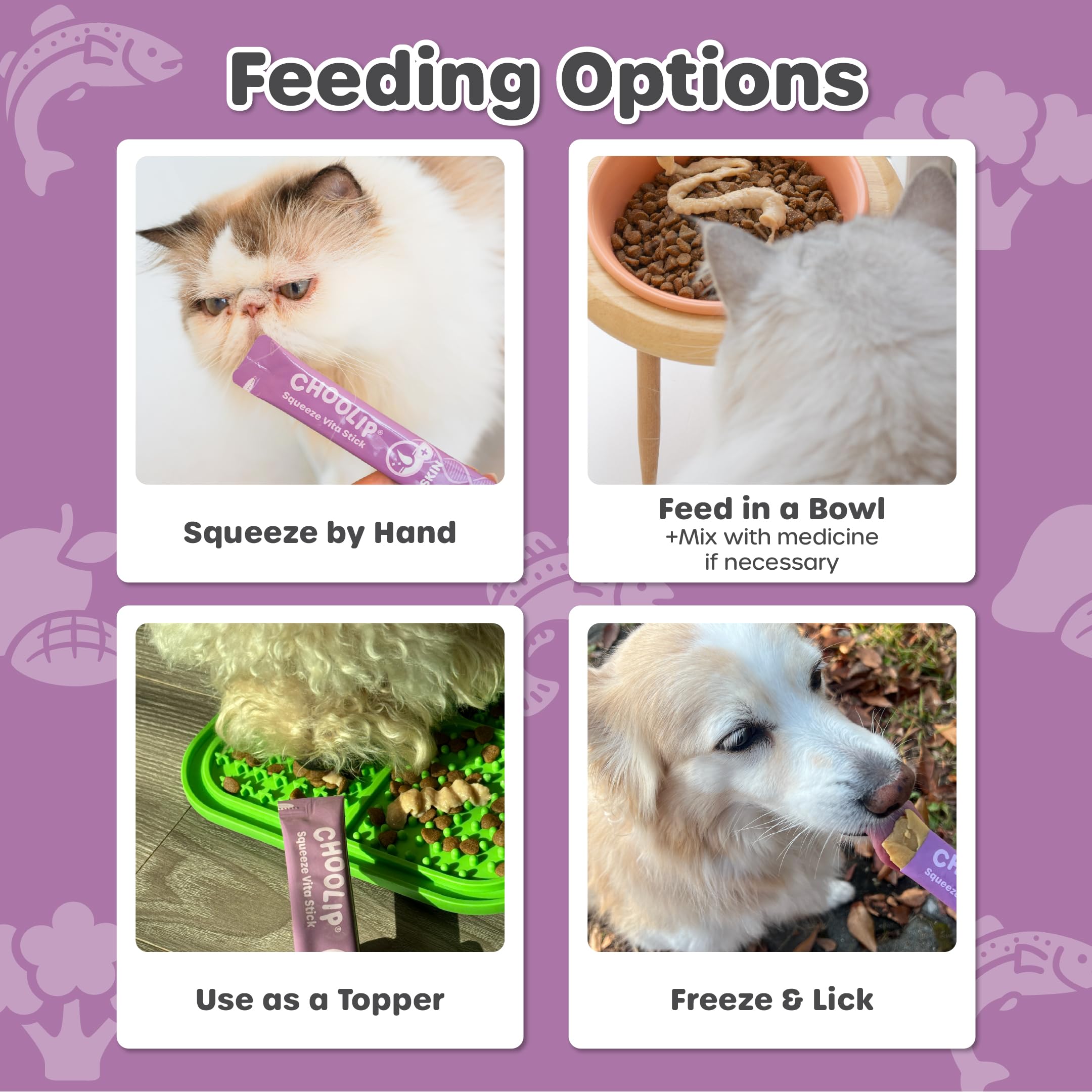 Choolip Squeeze Vita Stick serving ideas as toppers for meals