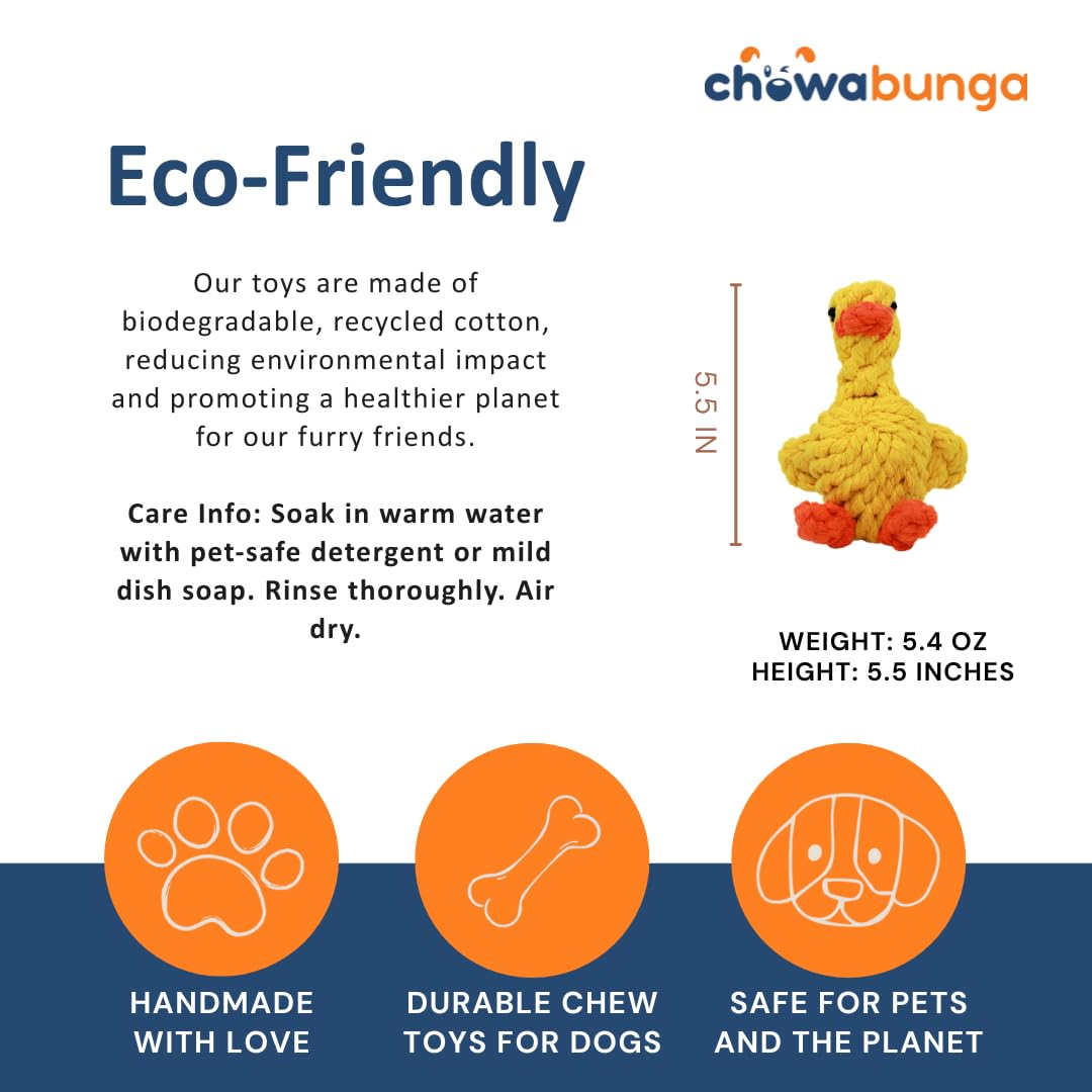Chowabunga calming dog toy Sunny duck for anxious moments.