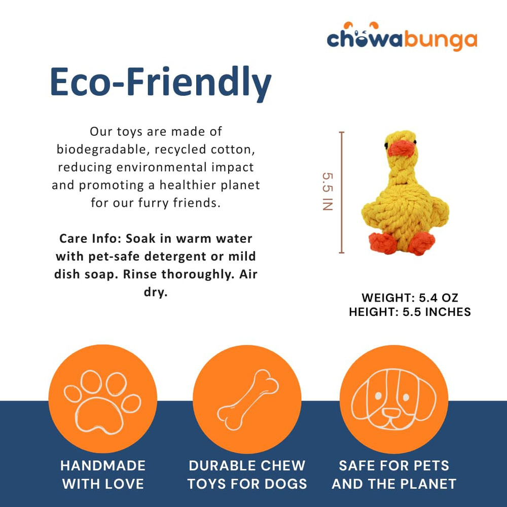 Chowabunga calming dog toy Sunny duck for anxious moments.