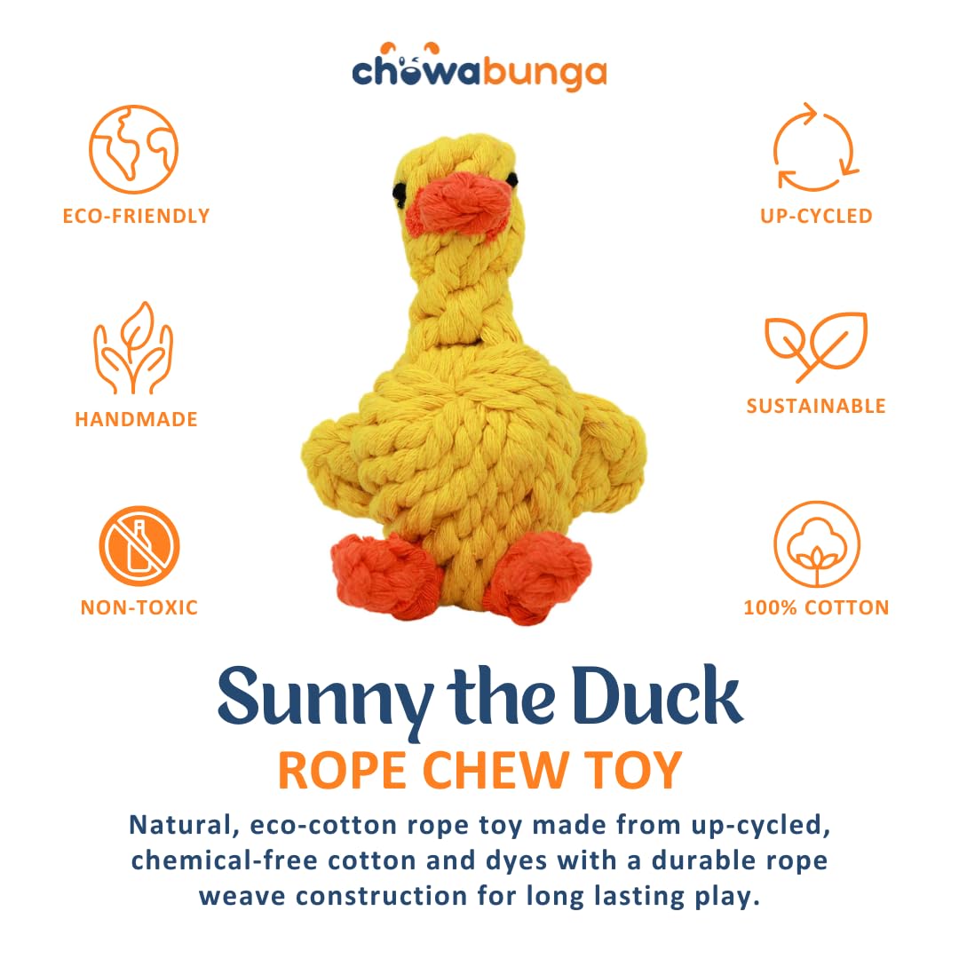 Chowabunga eco cotton rope dog toy for durable, chew-resistant play.