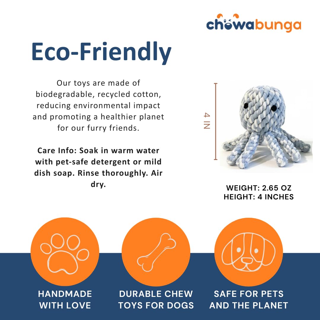 Chowabunga Ollie octopus toy small size designed for tiny breeds