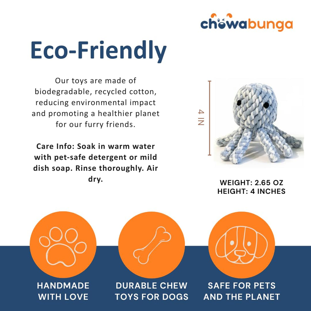 Chowabunga Ollie octopus toy small size designed for tiny breeds
