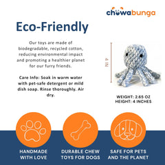 Chowabunga Ollie octopus toy small size designed for tiny breeds