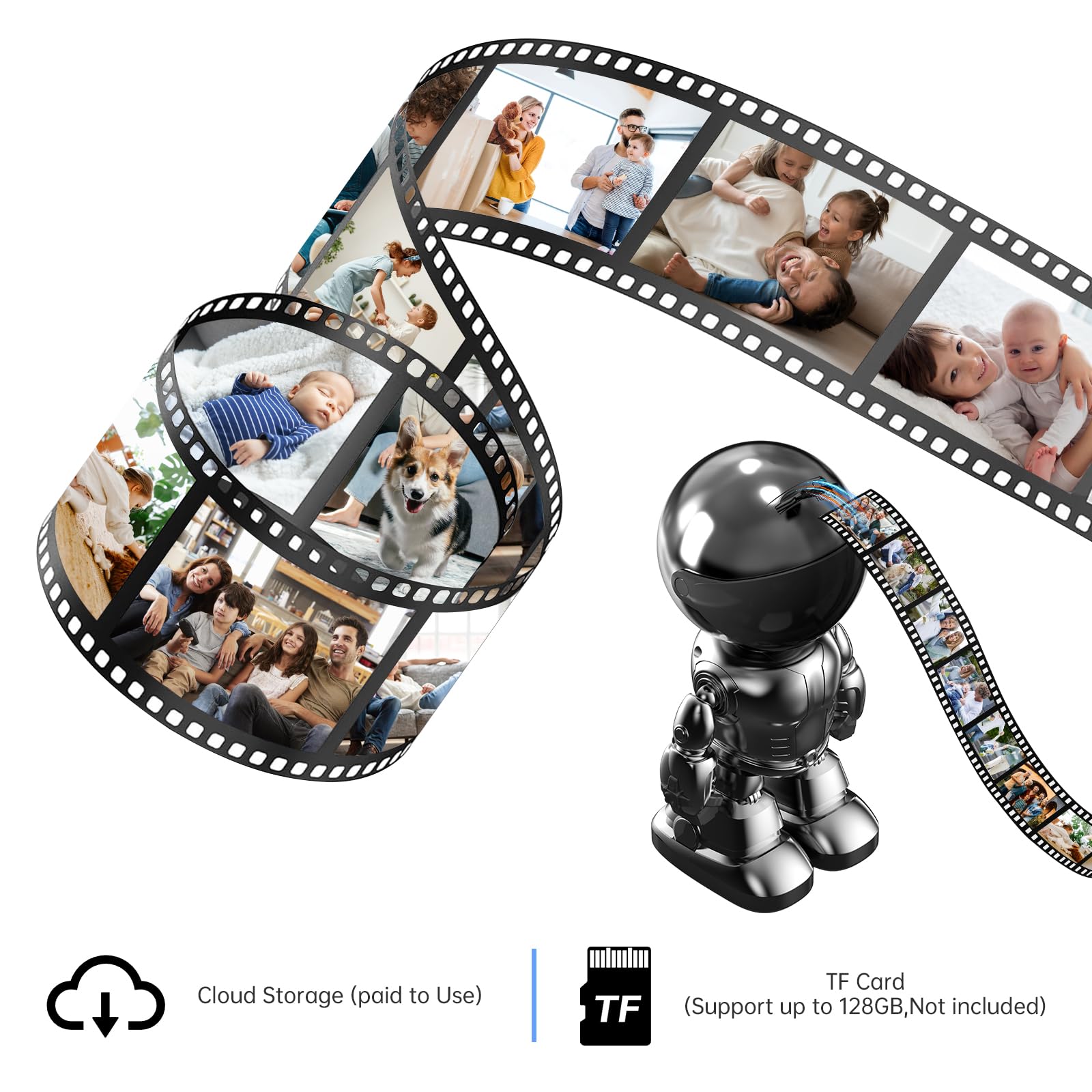 Chpuss indoor camera robot multi-user sharing supports family viewing