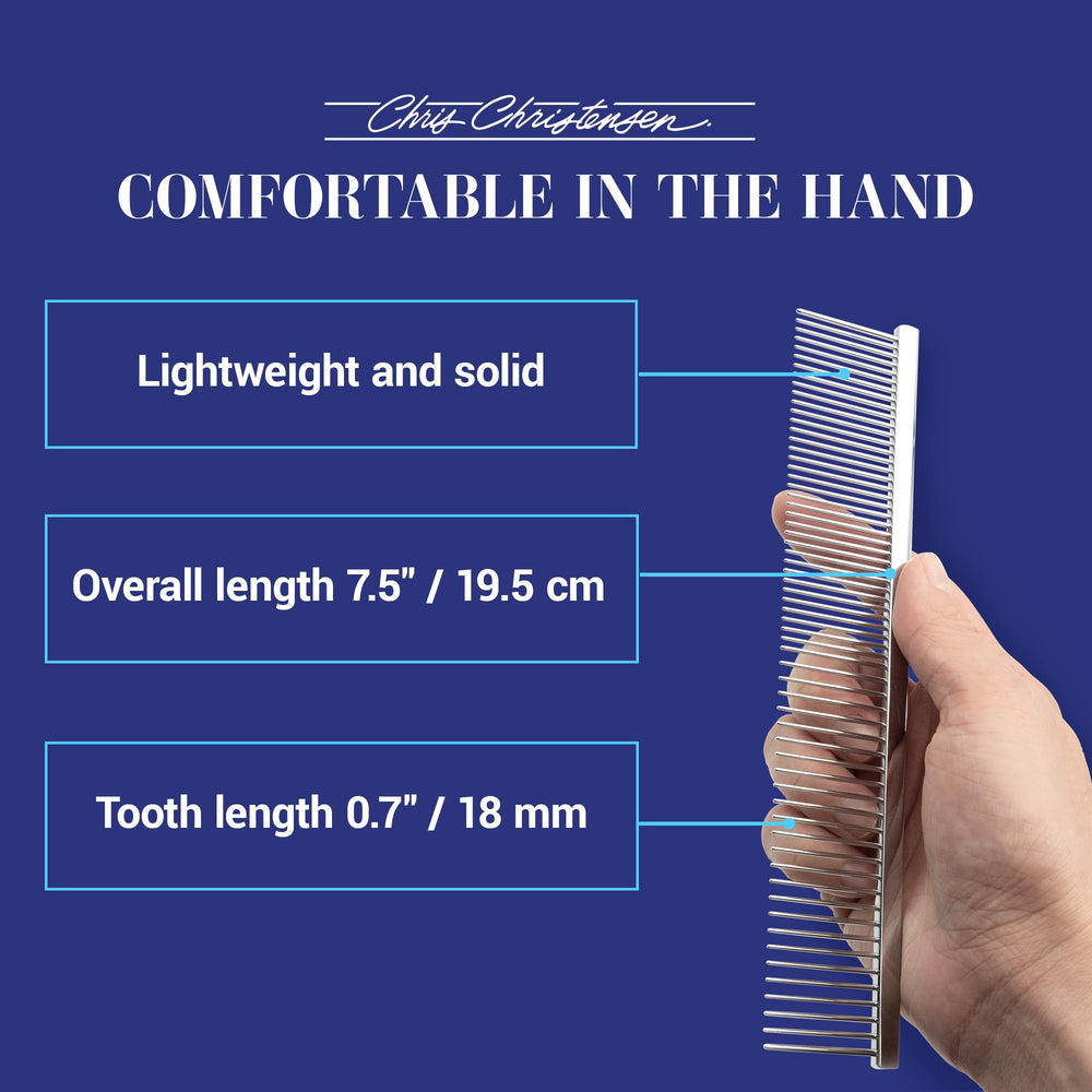 Chris Christensen 7.5 inch Buttercomb length offers versatile grooming options
