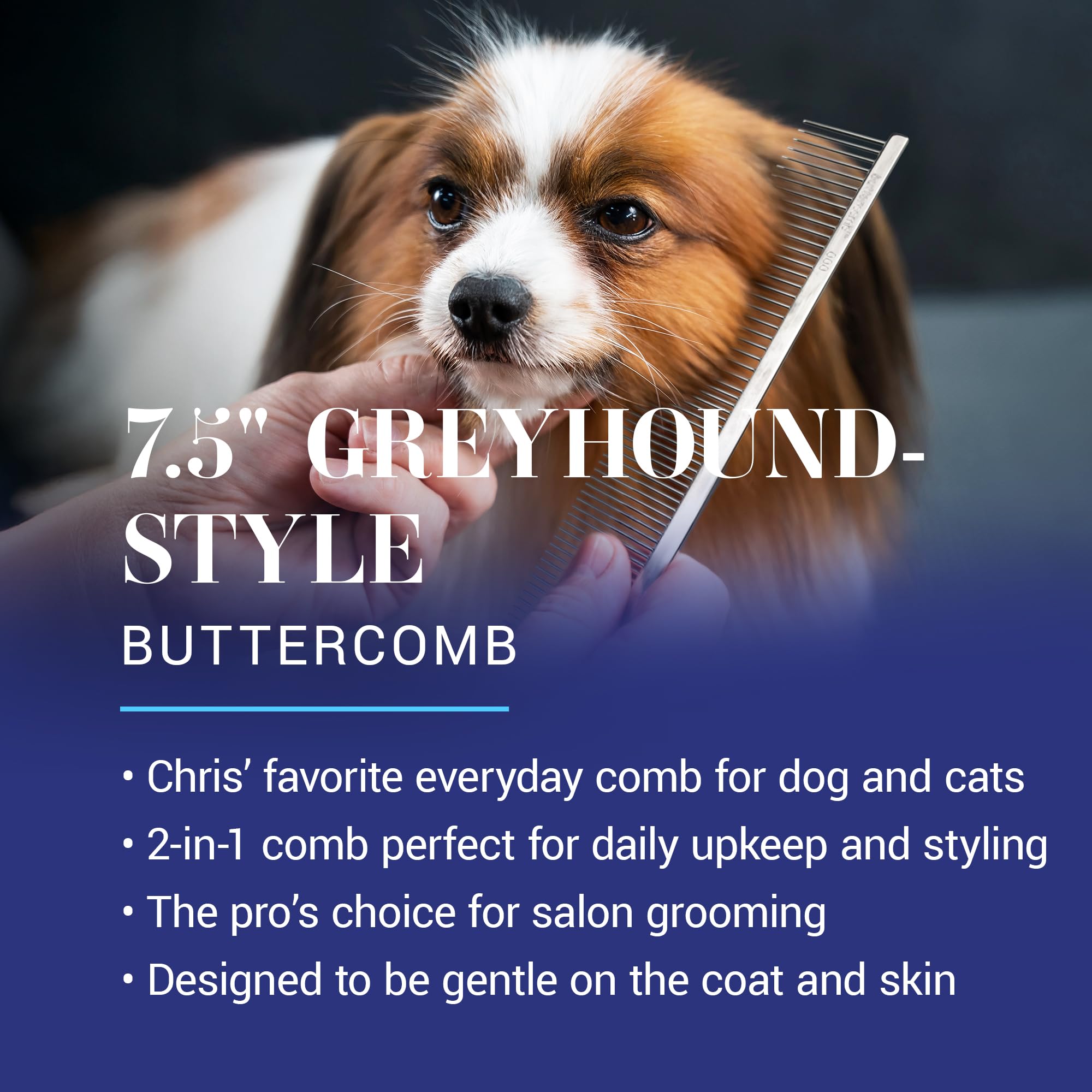 Chris Christensen 000 Buttercomb teeth detail reduces snagging during grooming