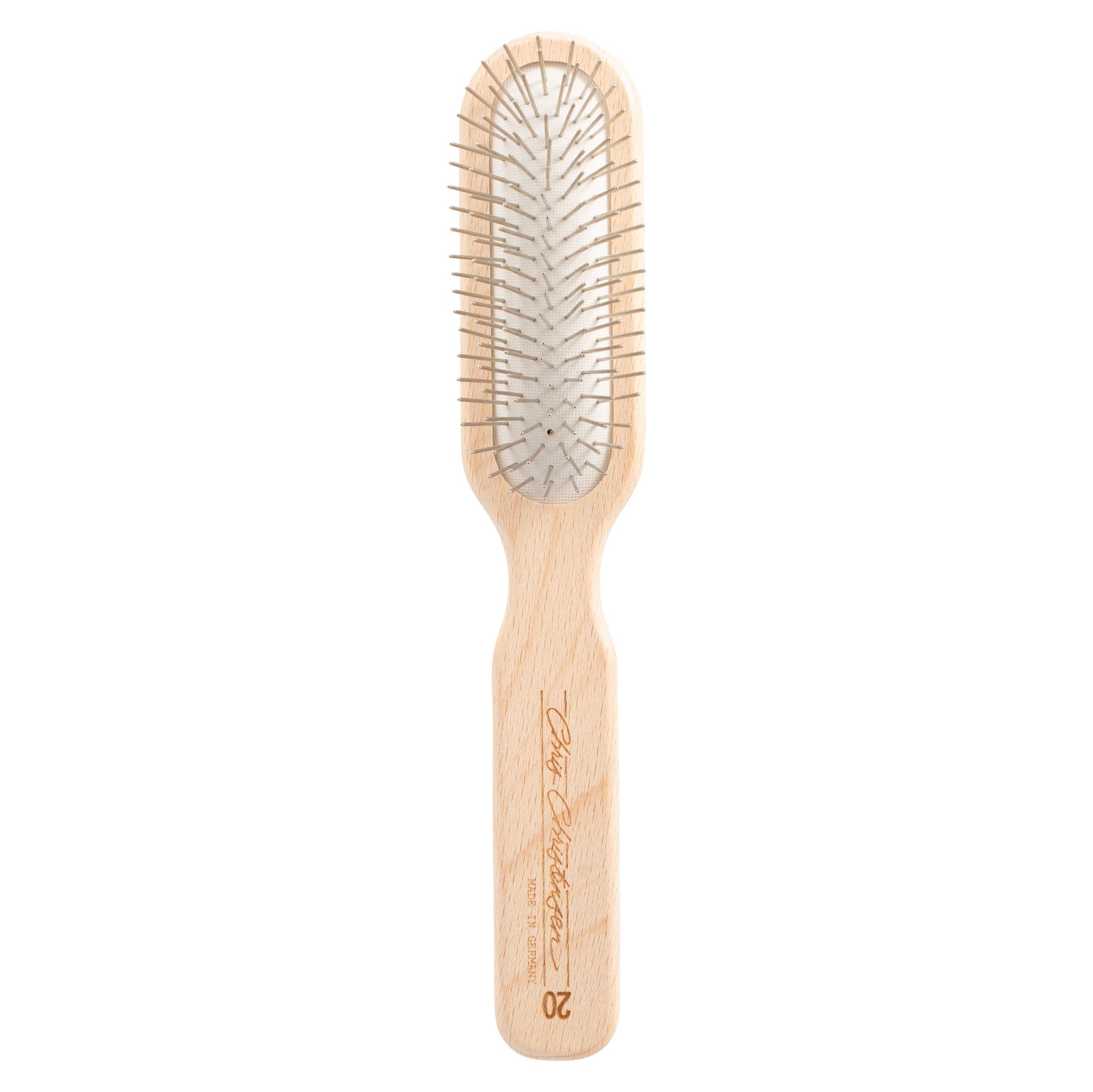 Chris Christensen 20mm oblong pin brush front view for gentle grooming.
