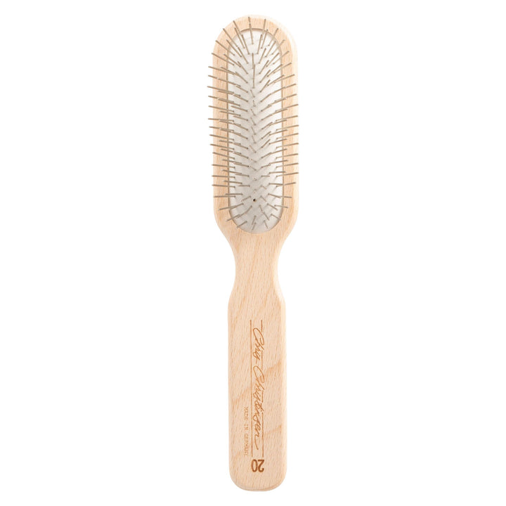 Chris Christensen 20mm oblong pin brush front view for gentle grooming.