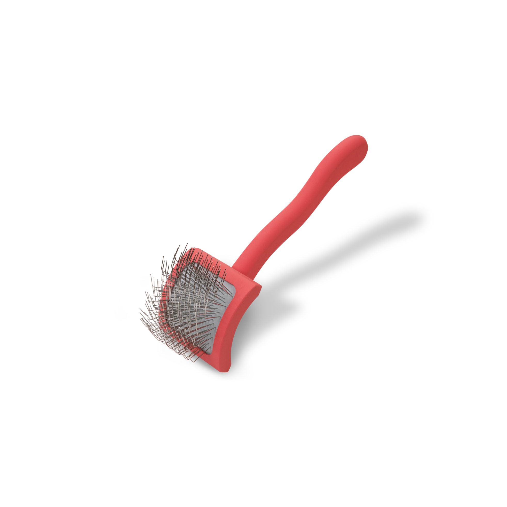 Chris Christensen Baby G Slicker Brush coral small with angled pins for efficient deshedding.