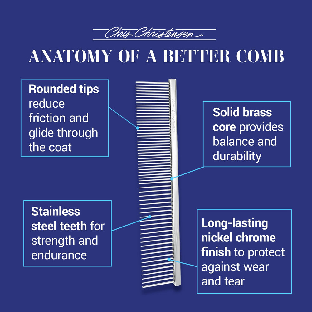 Chris Christensen Buttercomb chrome finish resists wear for long-lasting performance