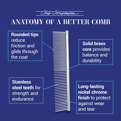Chris Christensen Buttercomb chrome finish resists wear for long-lasting performance