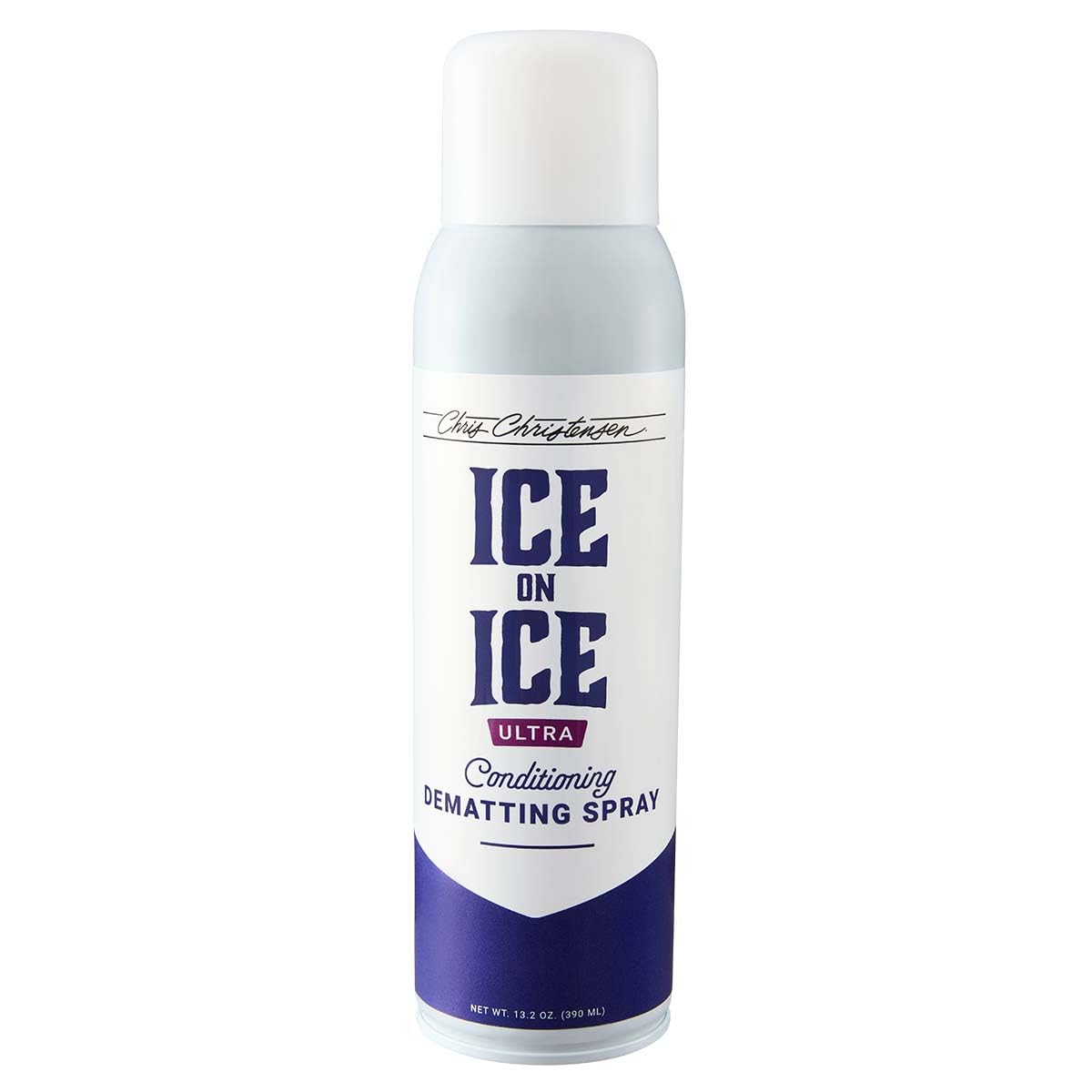 Chris Christensen Ice on Ice Ultra bottle dispensing a fine mist for easy detangling.