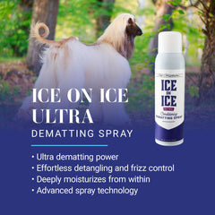 Chris Christensen Ice on Ice Ultra fine mist spray evenly coats the coat for detangling.