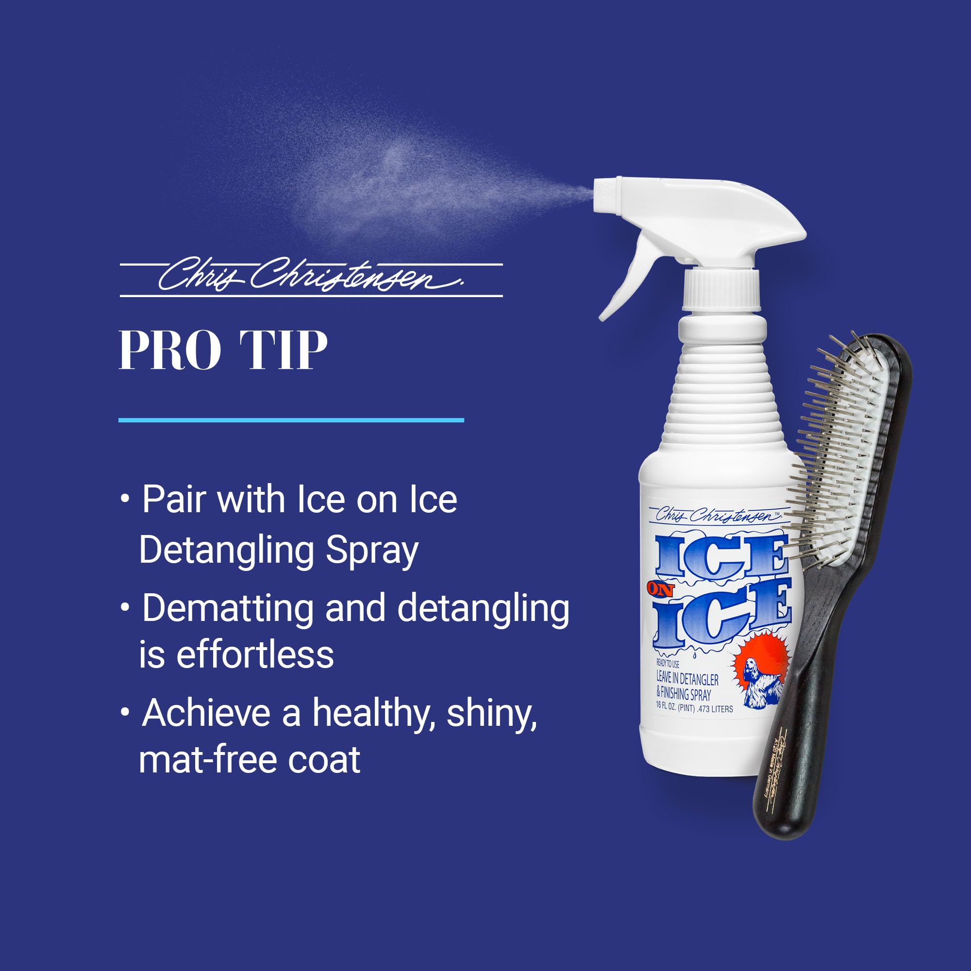 Brush reaches underarms and behind ears for thorough detangling.