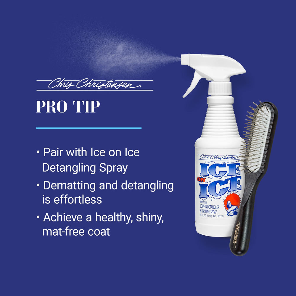 Brush reaches underarms and behind ears for thorough detangling.