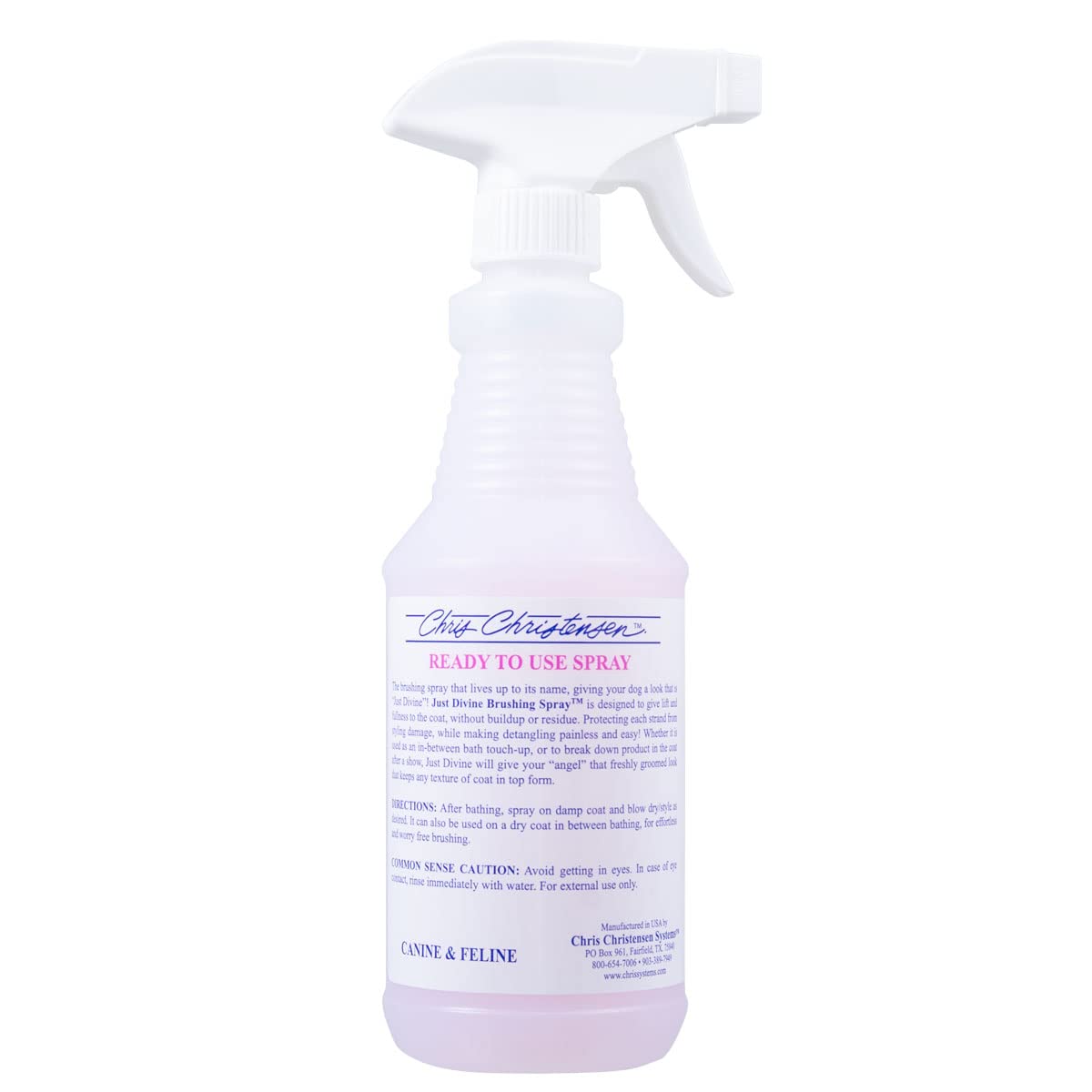 Just Divine applied to a dry coat for quick, effortless brushing.