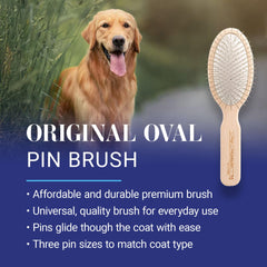 Original Oval Pin Brush with beechwood body for lightweight, ergonomic brushing.