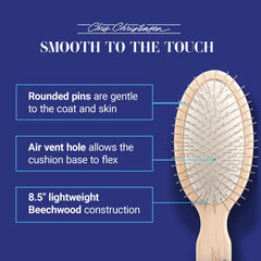 Stainless steel pins on the Original Oval Pin Brush prevent snags and skin irritation.