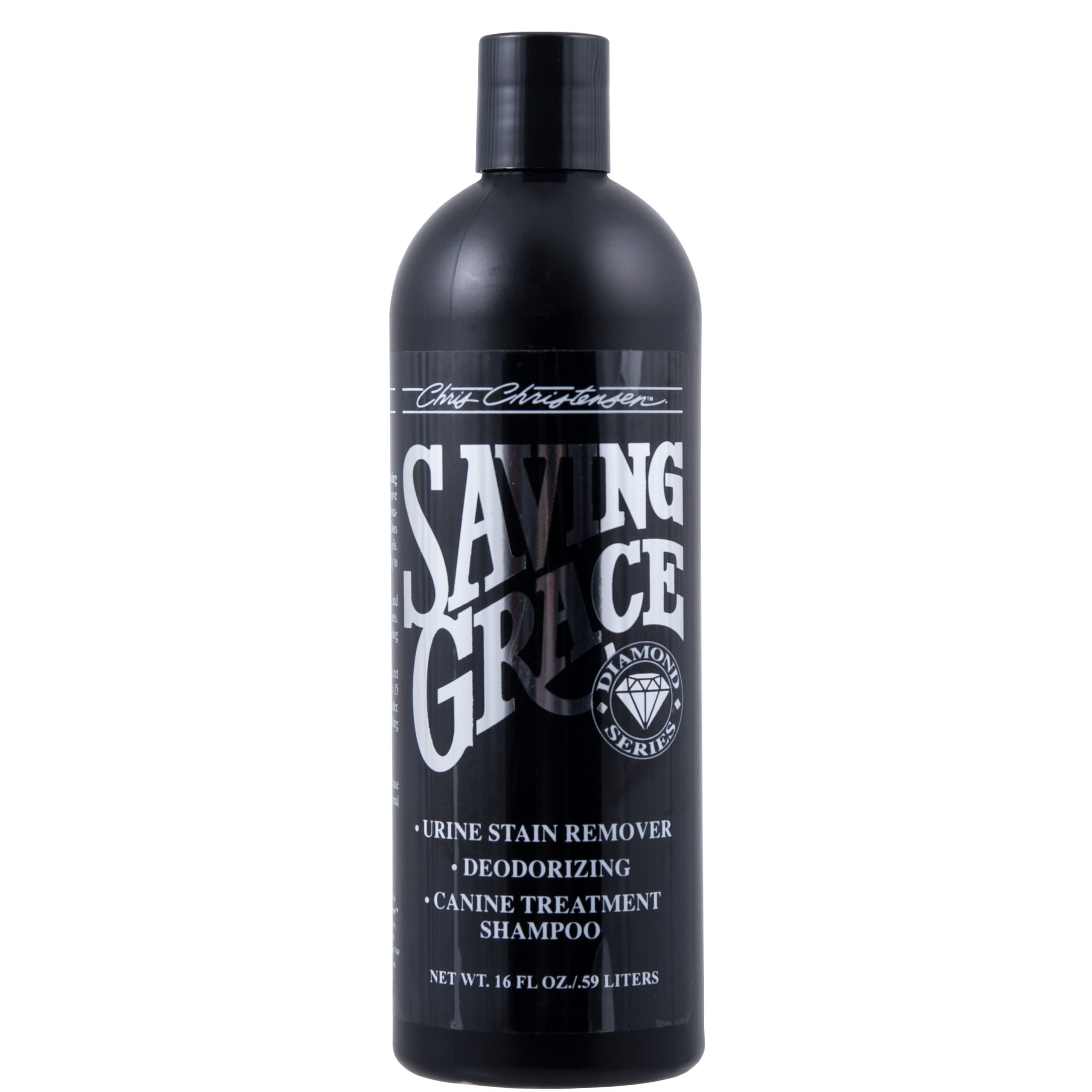 Chris Christensen Saving Grace bottle pour for easy application and stain removal.