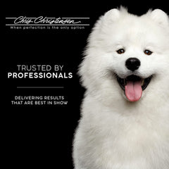 Chris Christensen Slicker Brush used for dog coat care and maintenance