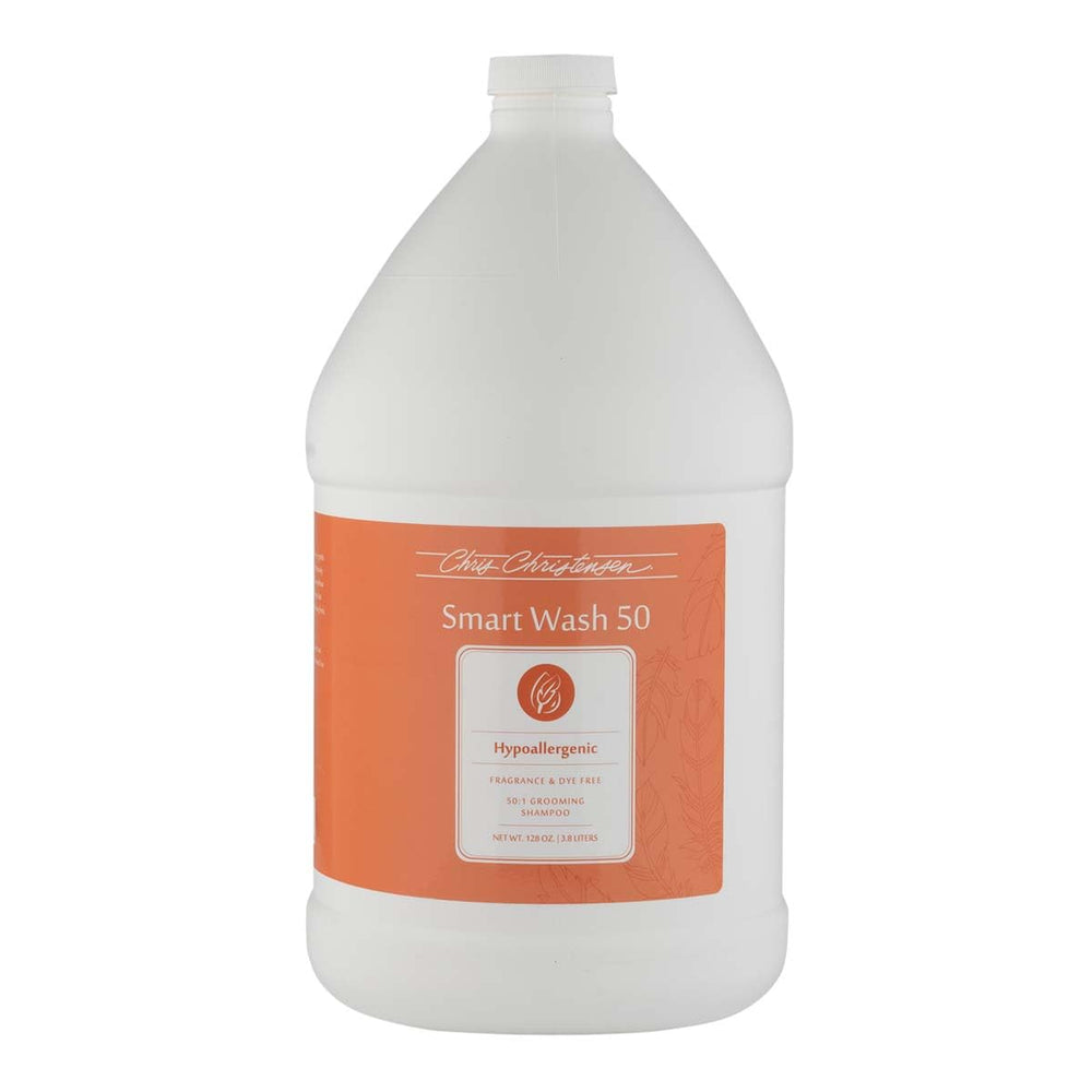 Chris Christensen SmartWash50 bottle front view, professional-grade grooming for all coat types.